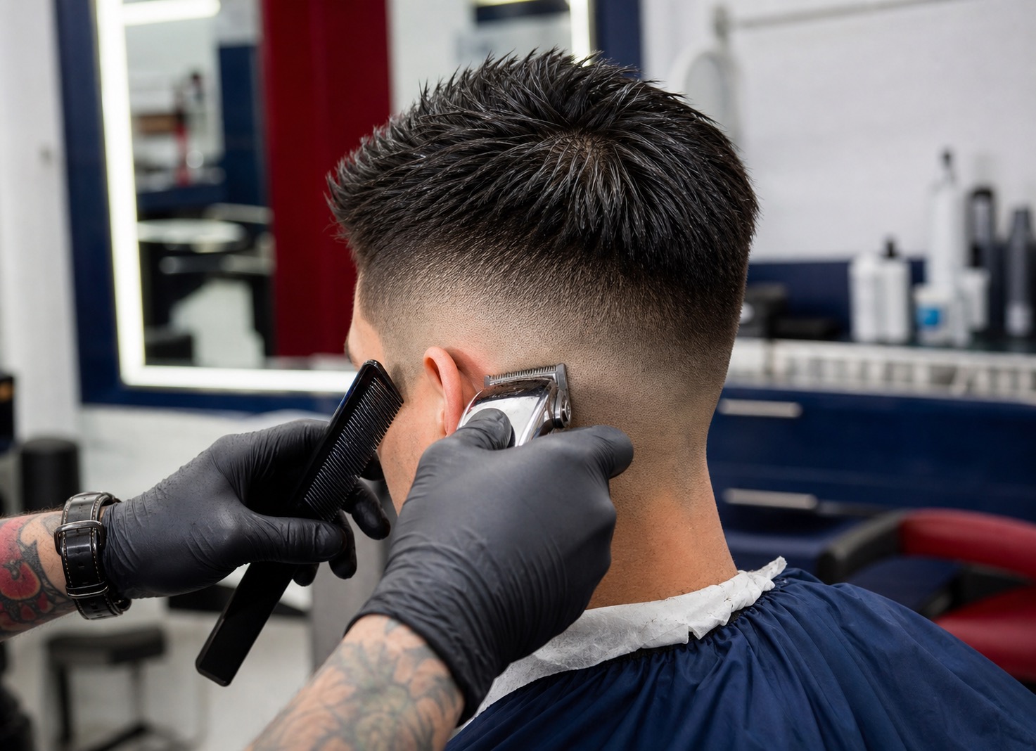 AI-generated representative image of a fade haircut service from the back